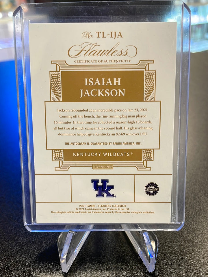 Isaiah Jackson 2021 Panini Flawless Collegiate Team Logo Signatures Autograph, 24/25