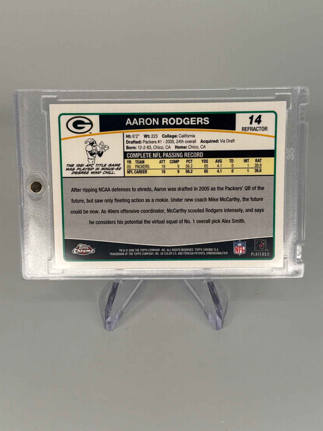 Aaron Rodgers 2006 Topps Chrome Refractor