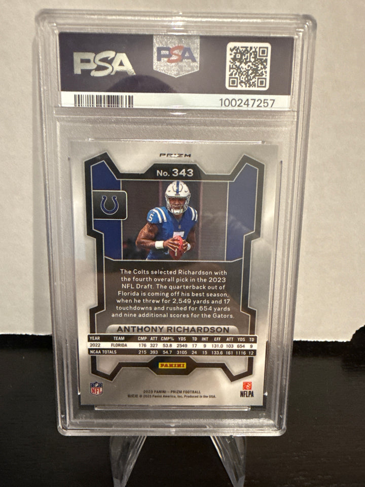 Anthony Richardson 2023 Panini Prizm Disco Prizm Rookie, PSA 10 Gem Mint