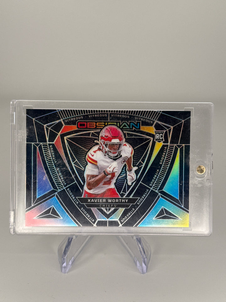 Xavier Worthy 2024 Panini Obsidian Vitreous SSP Case Hit Rookie