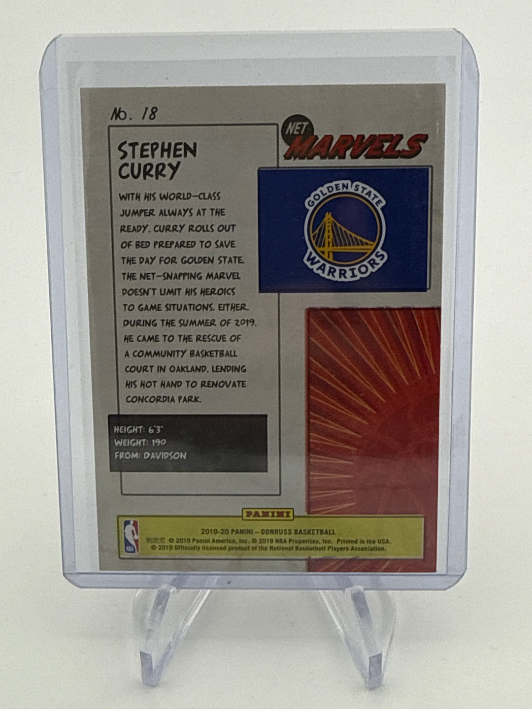 Stephen Curry 2019-2020 Panini Donruss Net Marvels