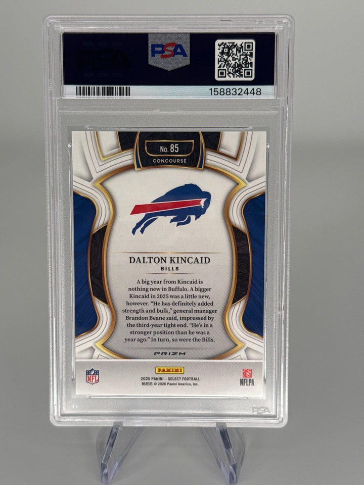 Dalton Kincaid 2025 Panini Select Zebra Shock SSP, PSA 10 Gem Mint