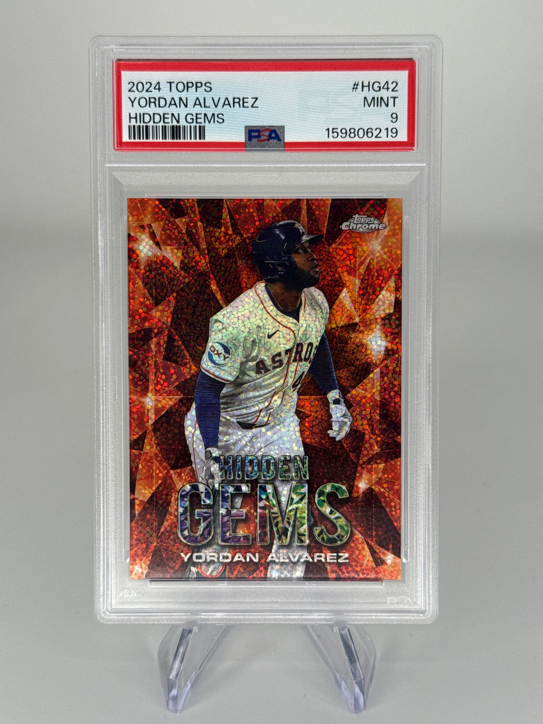 Yordan Alvarez 2024 Topps Chrome Hidden Gems SSP Case Hit, PSA 9 Mint