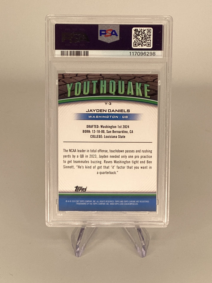 Jayden Daniels 2024 Topps Chrome Youthquake Rookie, PSA 10 Gem Mint