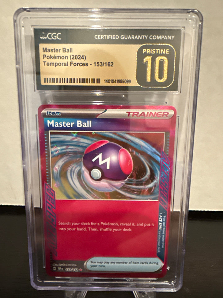Pokemon TCG 2024 Master Ball Temporal Forces Trainer, 153/162, CGC 10 Pristine