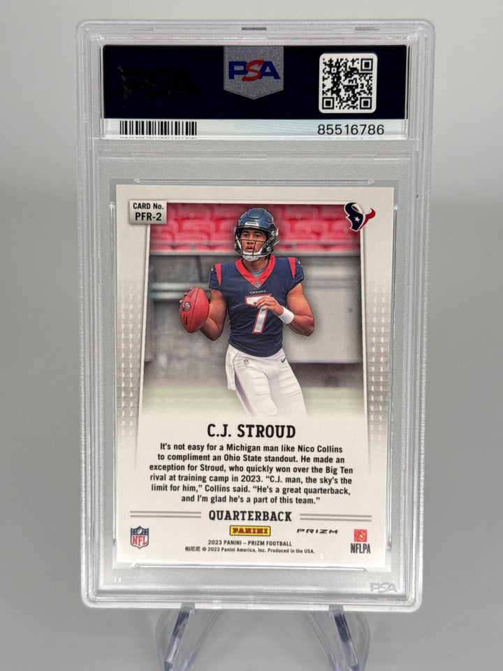 CJ Stroud 2023 Panini Prizm Flashback Silver Rookie, PSA 10 Gem Mint