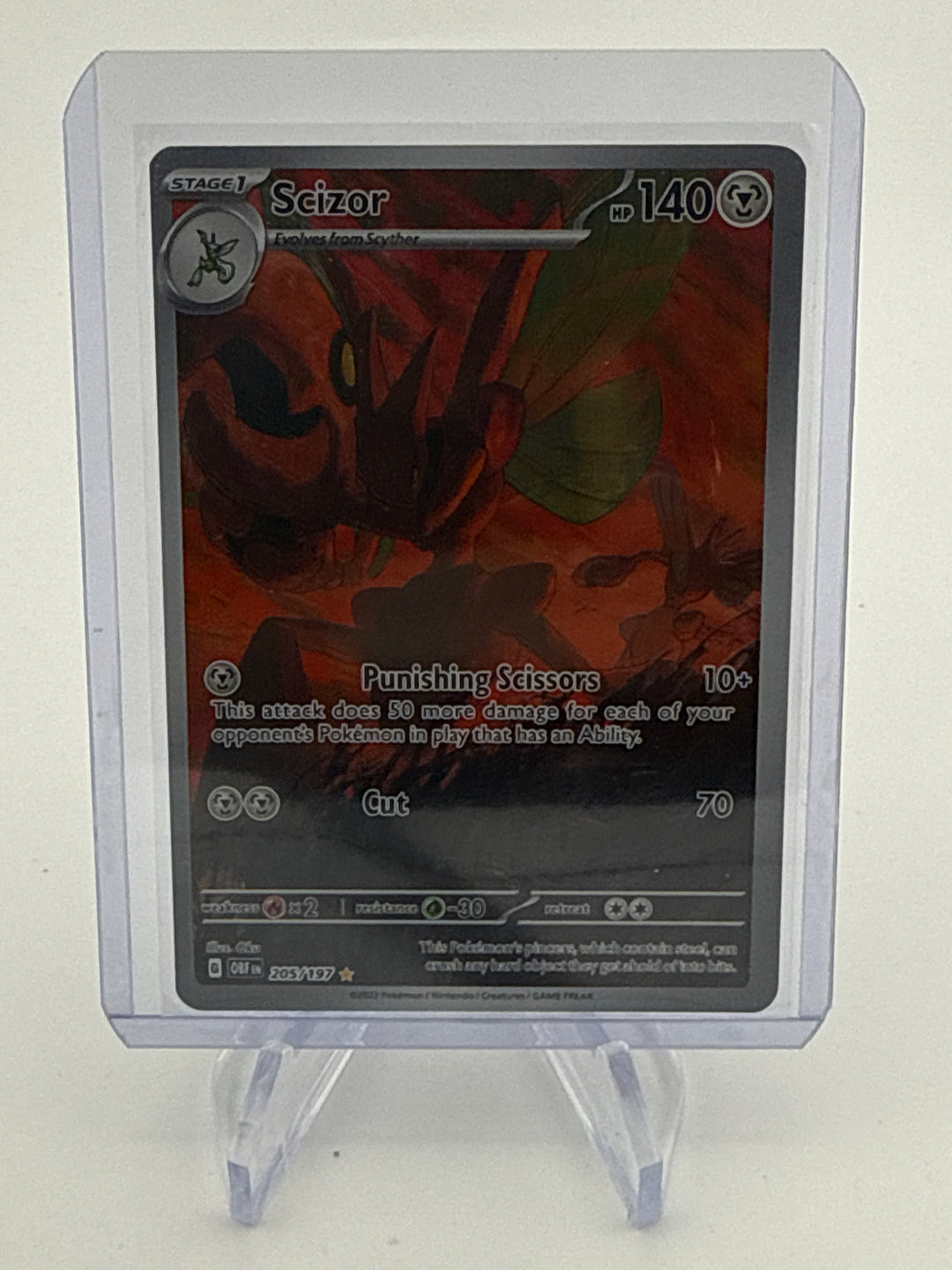 Pokemon TCG 2023 Scizor Obsidian Flames Full Art Illustration Rare, 205/197