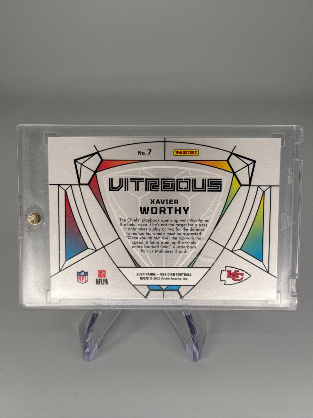 Xavier Worthy 2024 Panini Obsidian Vitreous SSP Case Hit Rookie