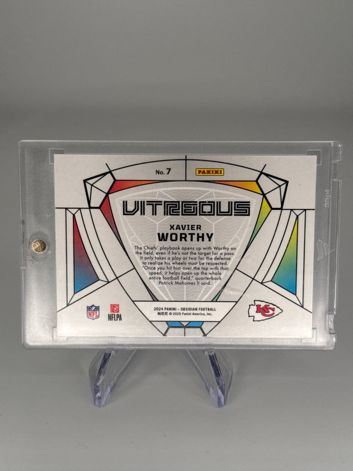 Xavier Worthy 2024 Panini Obsidian Vitreous SSP Case Hit Rookie