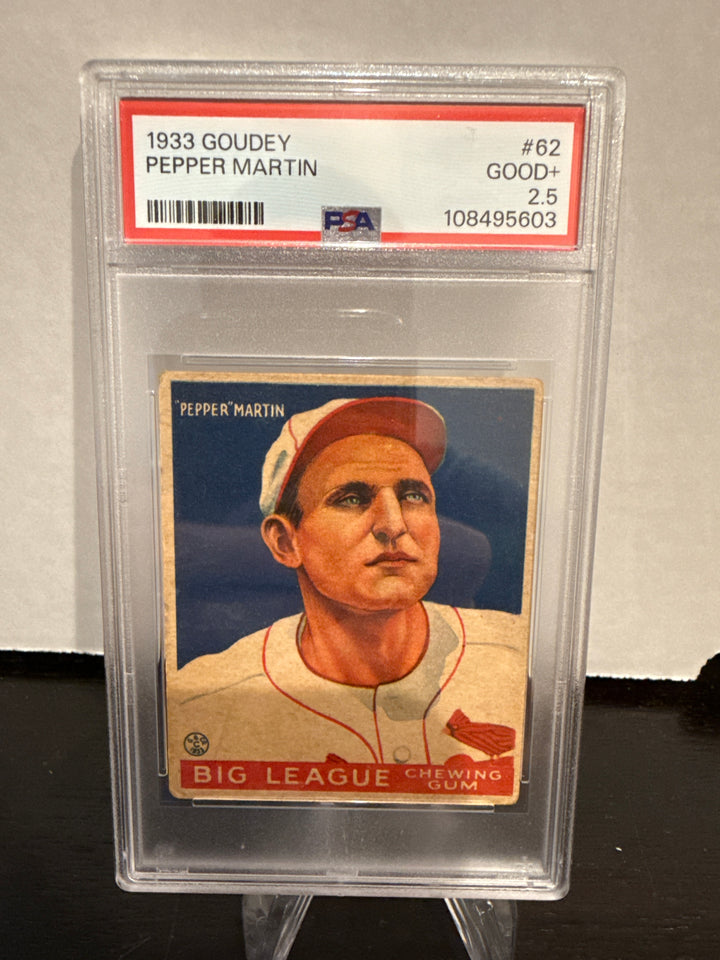 Pepper Martin 1933 Goudey Rookie, PSA 2.5