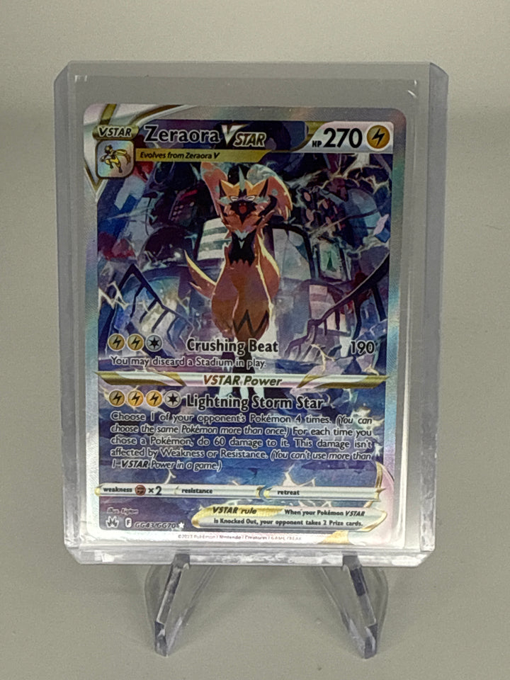 Pokemon TCG 2023 Zeraora VStar Crown Zenith Galarian Gallery Full Art, GG43/GG70