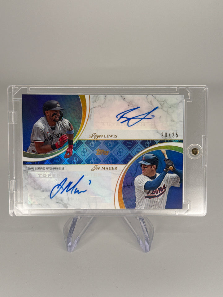Royce Lewis/Joe Mauer 2024 Topps Dynamic Duals Sapphire Dual Auto, 20/25