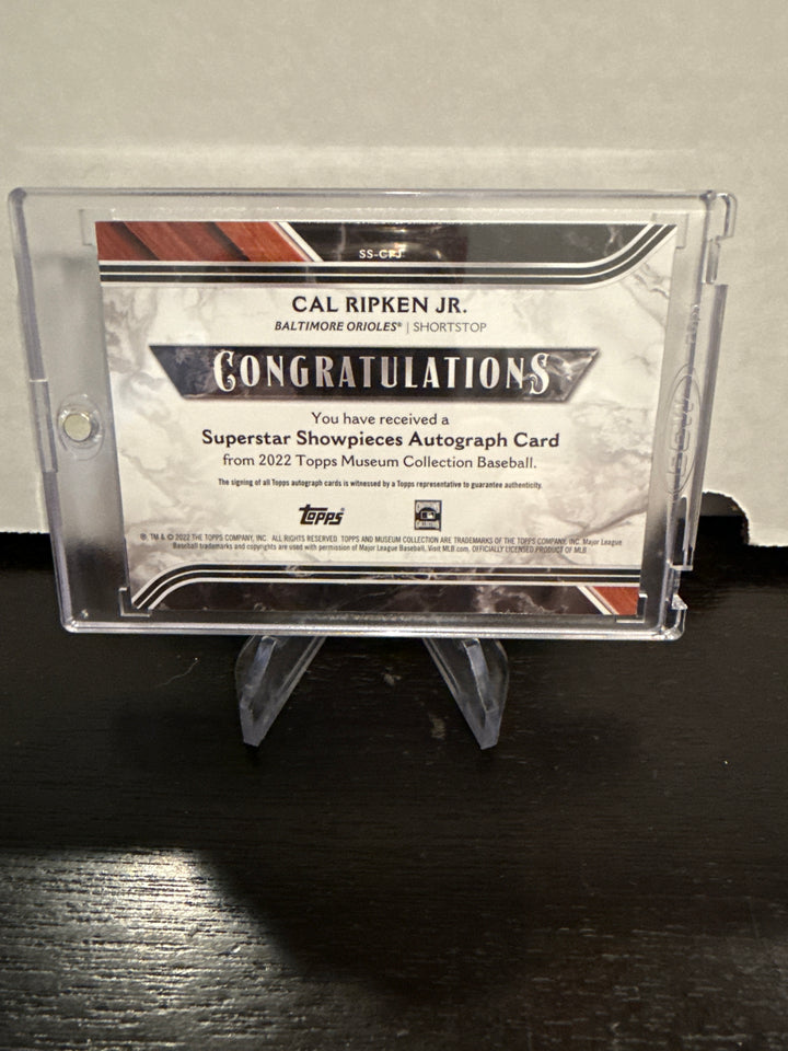 Cal Ripken Jr 2022 Topps Museum Collection Superstar Showpieces Auto, 18/25