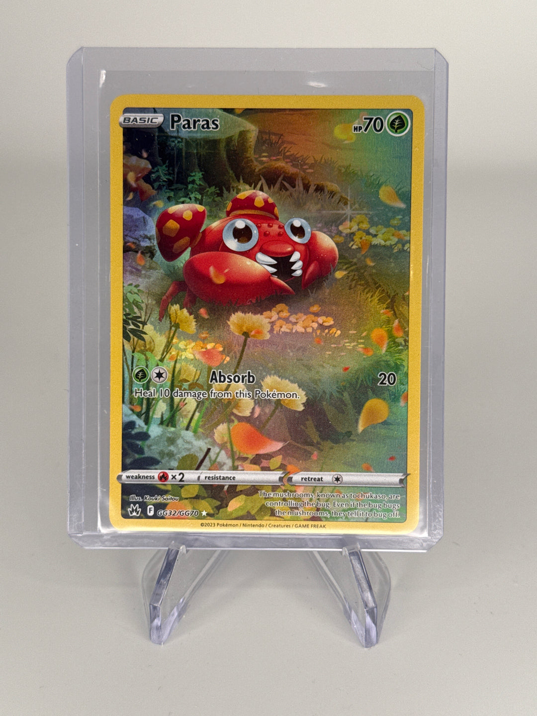Pokemon TCG 2023 Paras Crown Zenith Galarian Gallery Holo, GG32/GG70