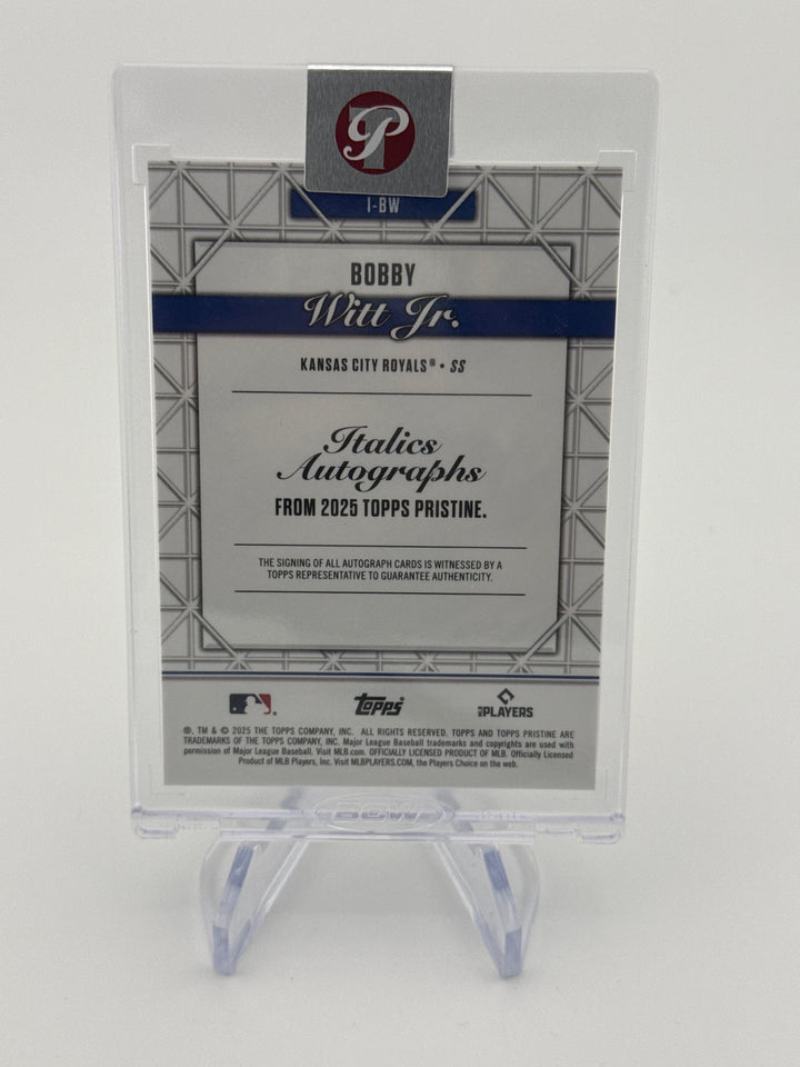 Bobby Witt Jr. 2025 Topps Pristine Italics Gold Auto, 40/50