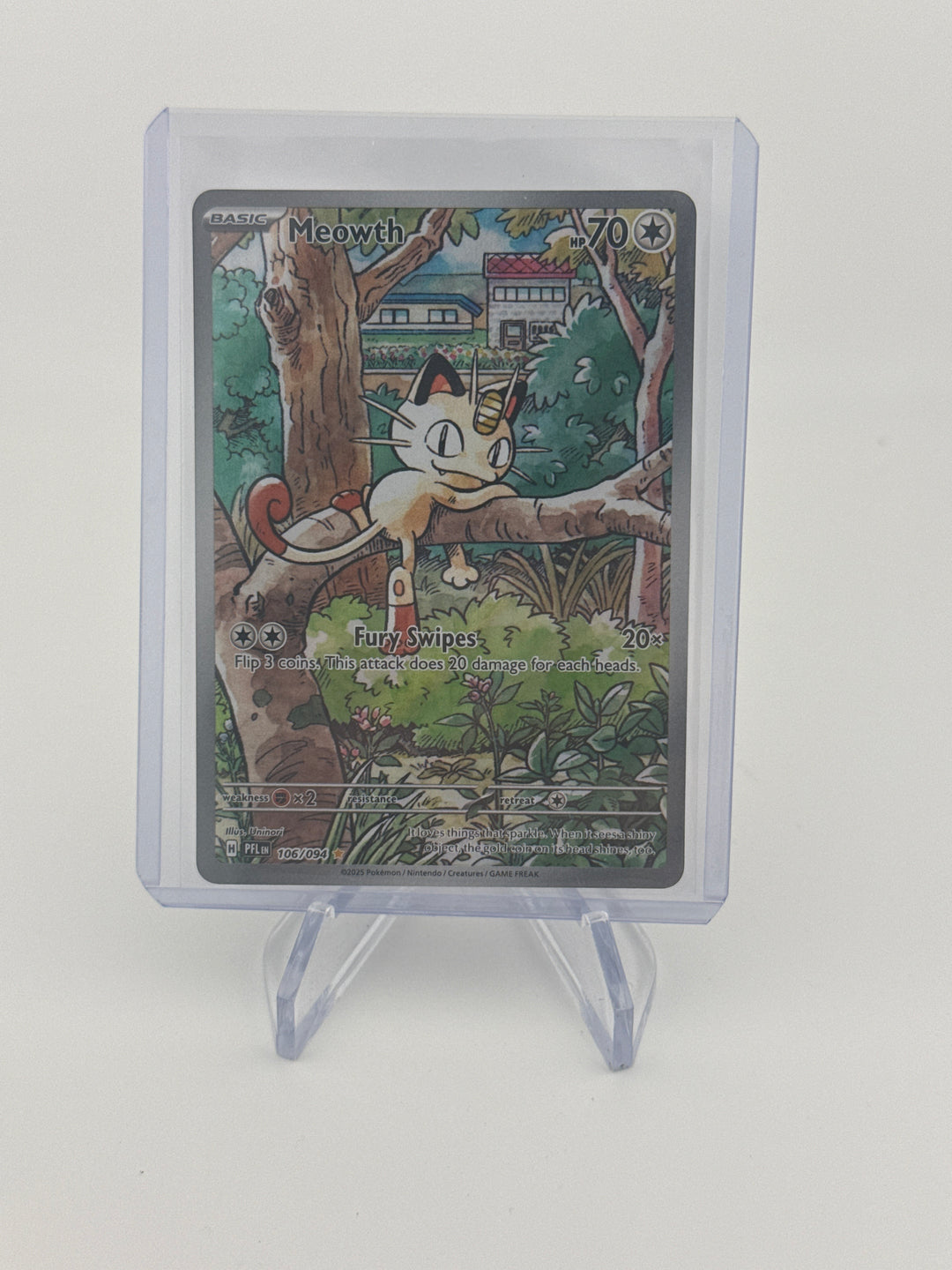Pokemon TCG 2025 Meowth Phantasmal Flames Full Art Illustration Rare, 106/094
