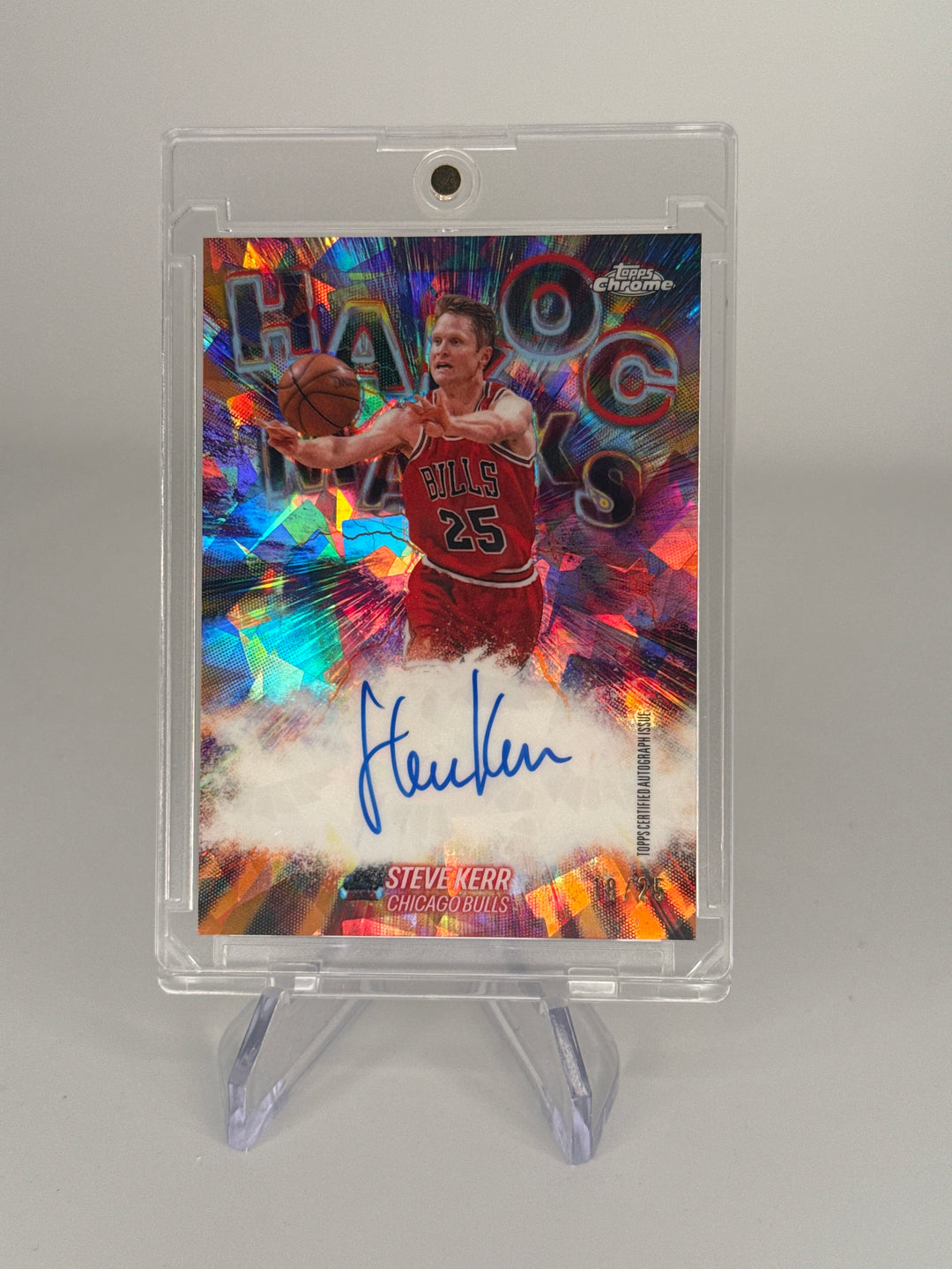 Steve Kerr 2026 Topps Chrome Havoc Marks Orange Atomic Refractor Auto, 18/25