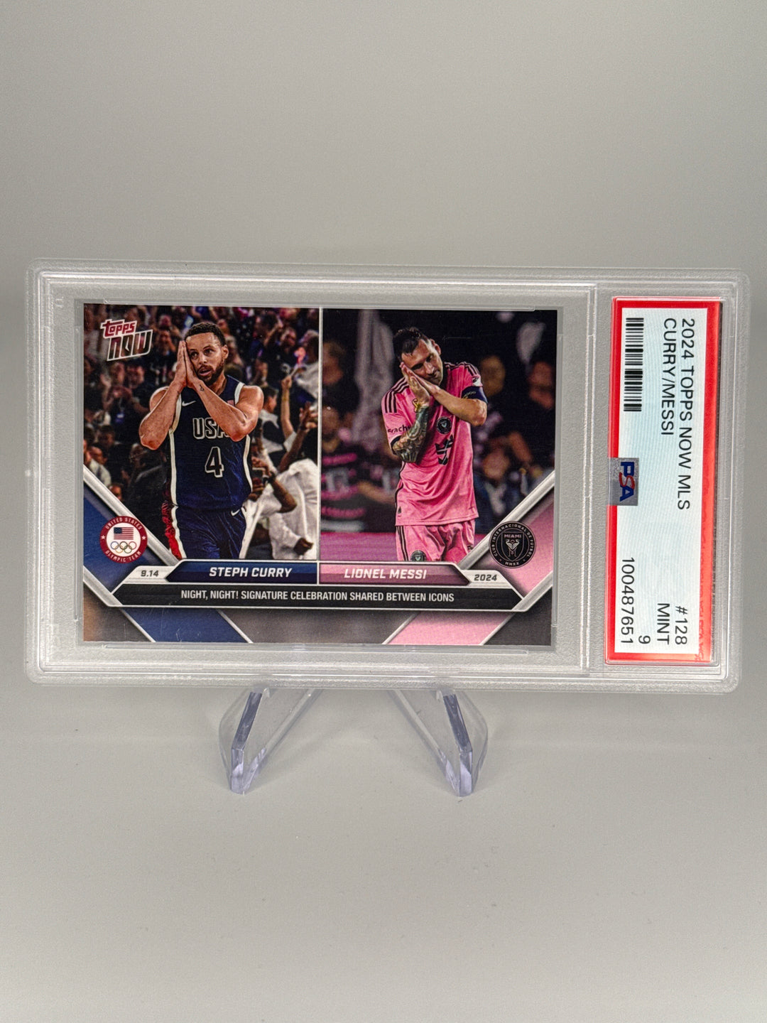 Stephen Curry/Lionel Messi 2024 Topps Now, PSA 9 Mint