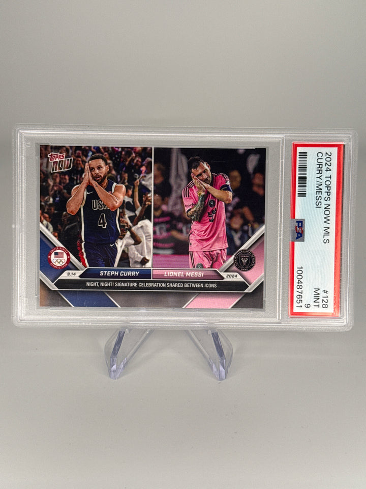 Stephen Curry/Lionel Messi 2024 Topps Now, PSA 9 Mint