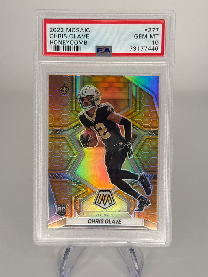 Chris Olave 2022 Panini Mosaic Honeycomb SSP Rookie, PSA 10 Gem Mint