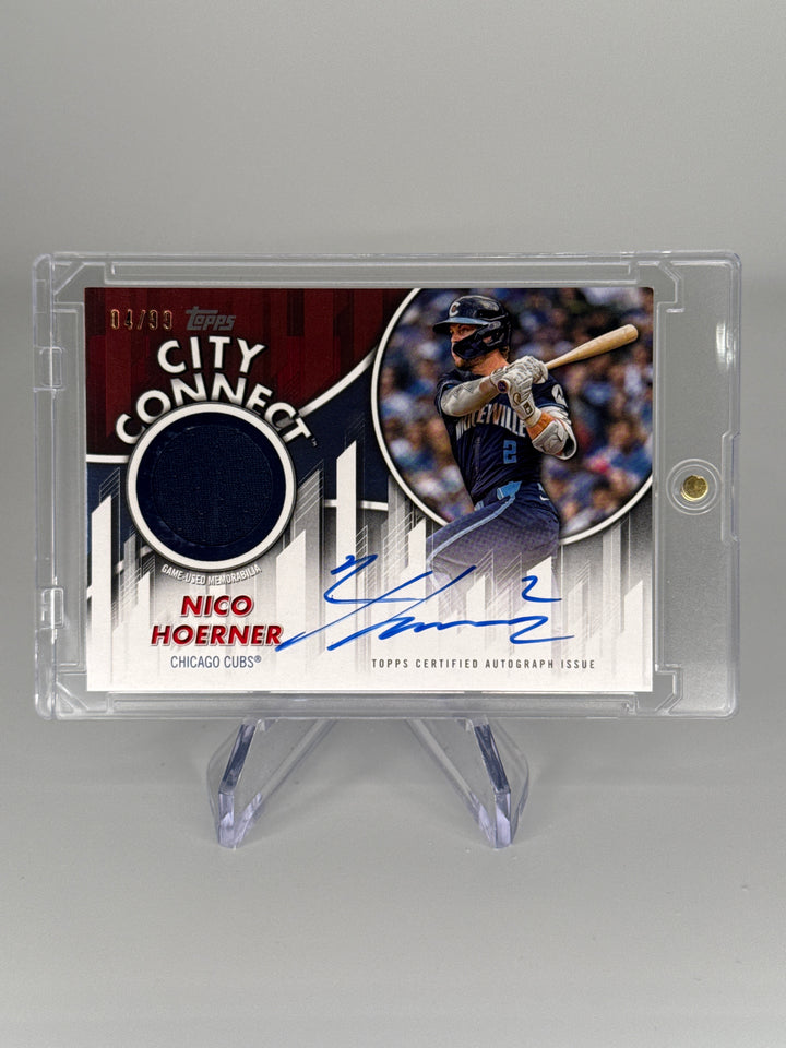 Nico Hoerner 2026 Topps City Connect Auto Relic, 04/99
