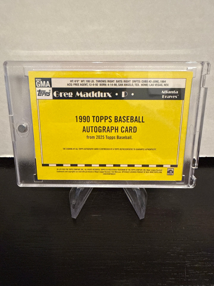 Greg Maddux 2025 Topps Series One 1990 35th Anniversary Auto