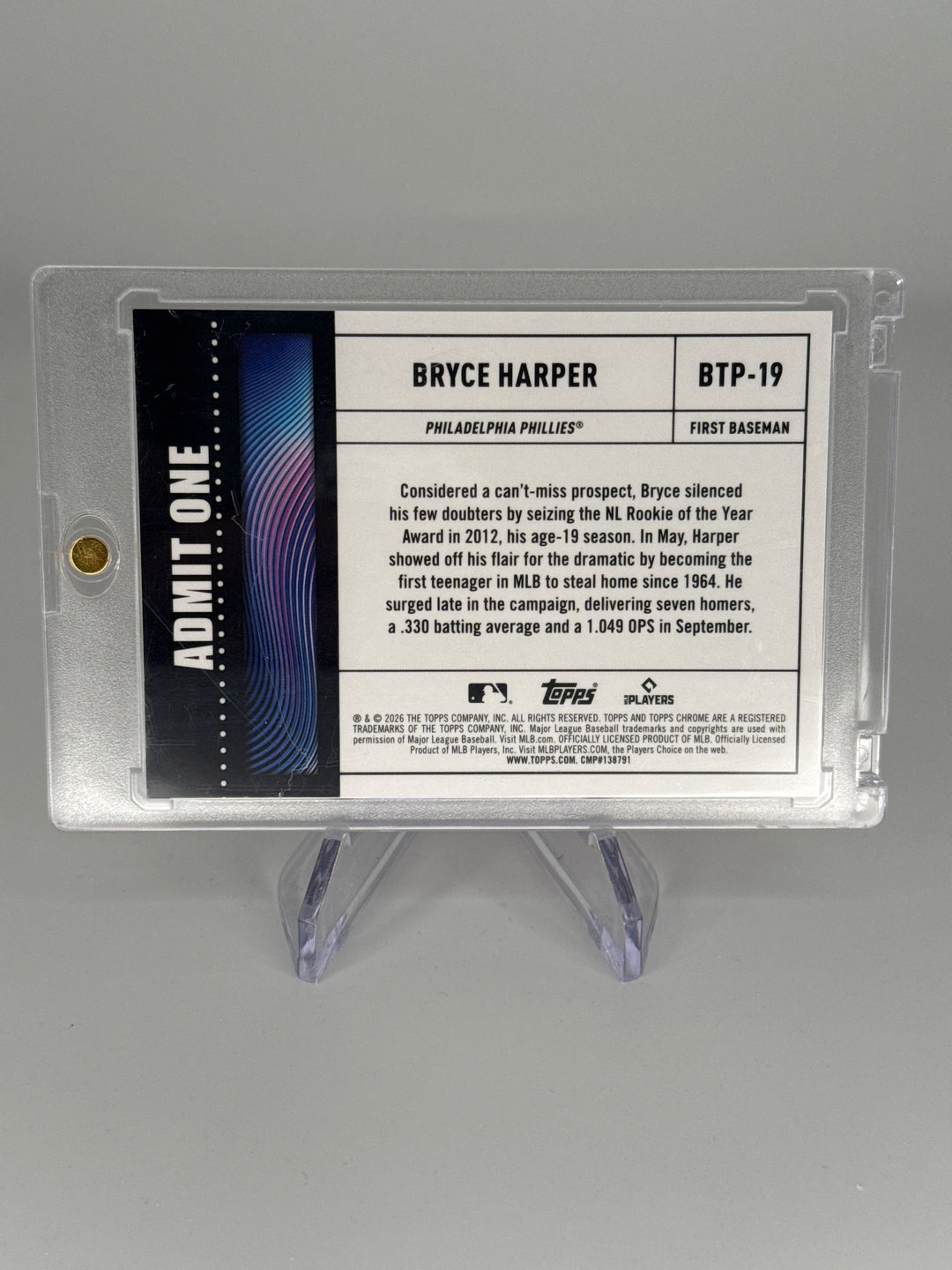 Bryce Harper 2025 Topps Chrome Big Ticket Player Orange Refractor, 16/25