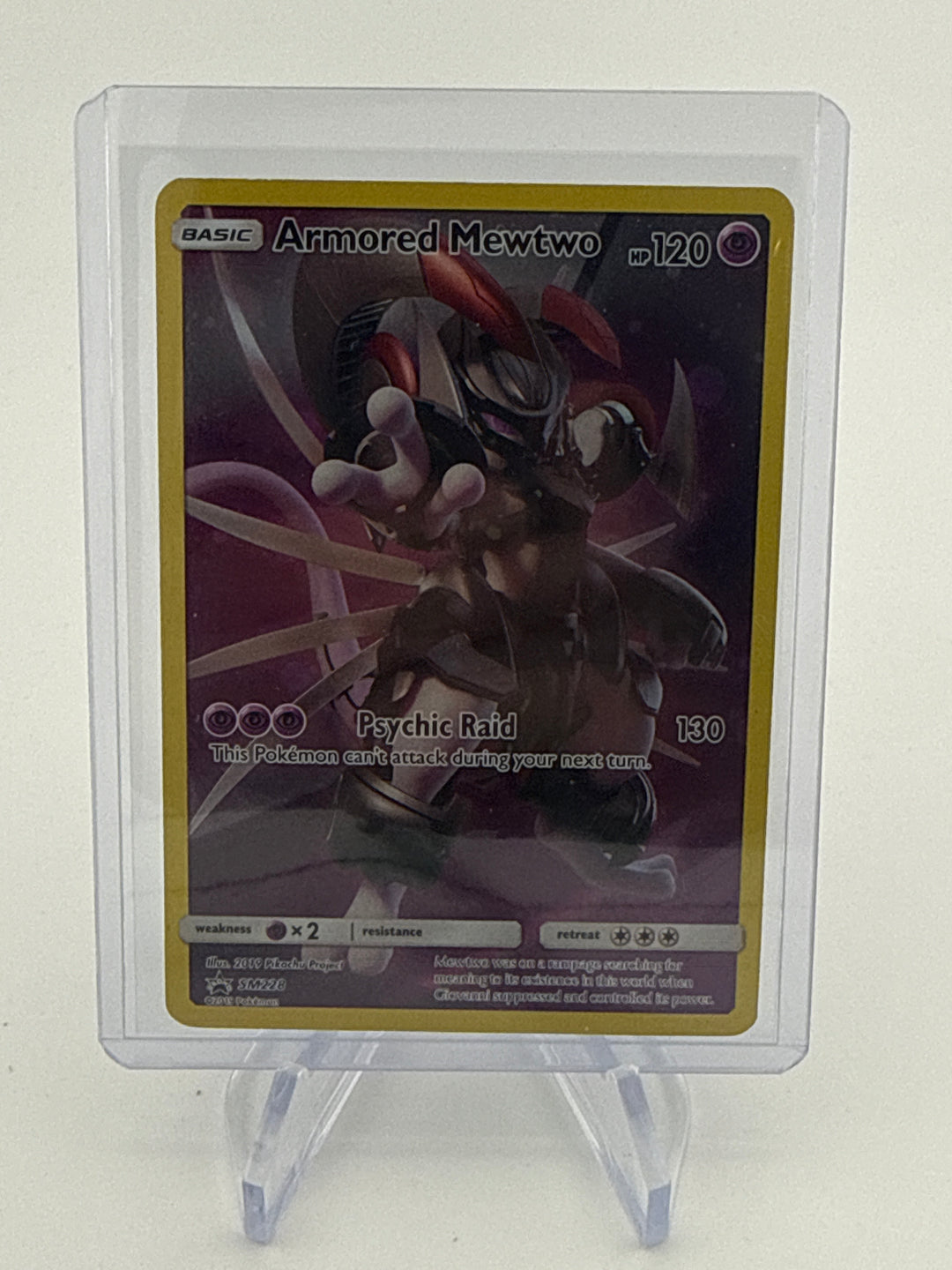 Pokemon TCG 2019 Armored Mewtwo Black Star Promo Ultra Rare Holofoil, SM228