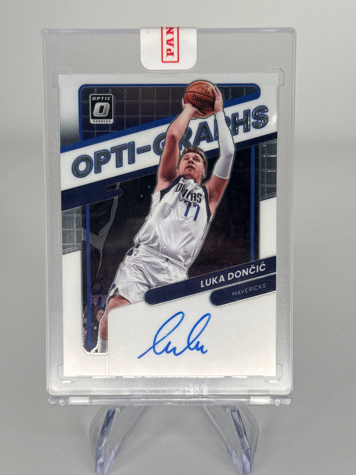Luka Doncic 2022 Panini Donruss Optic Opti-Graphs White Prizm Auto, 01/25
