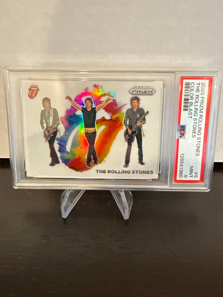 The Rolling Stones 2025 Panini Prizm Color Blast SSP Case Hit, PSA 9 Mint