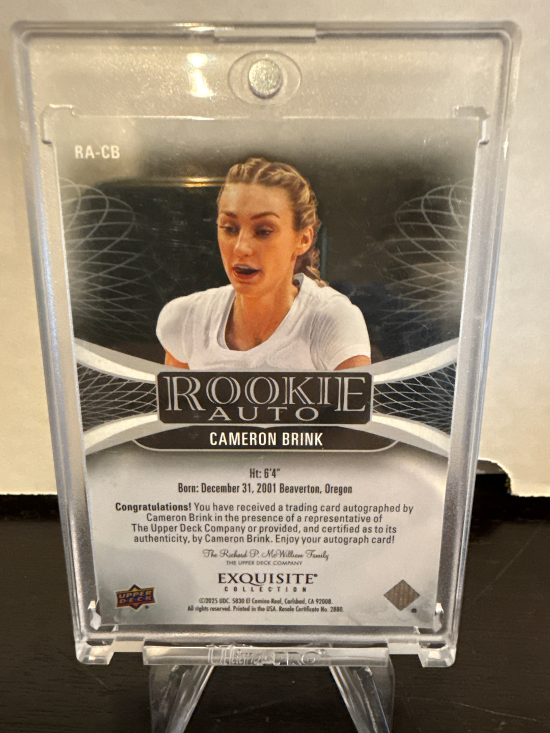 Cameron Brink 2025 Upper Deck Exquisite Collection Rookie Auto, 57/99
