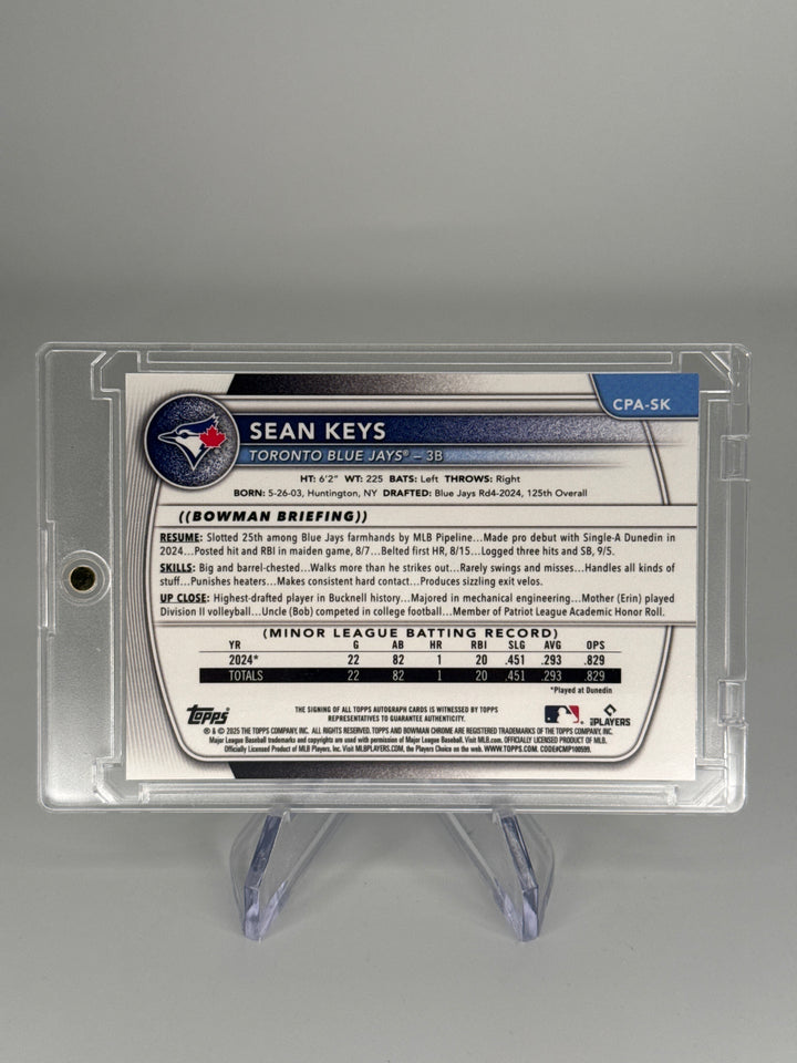Sean Keys 2025 Bowman Chrome Green Lava Refractor 1st Auto, 05/99