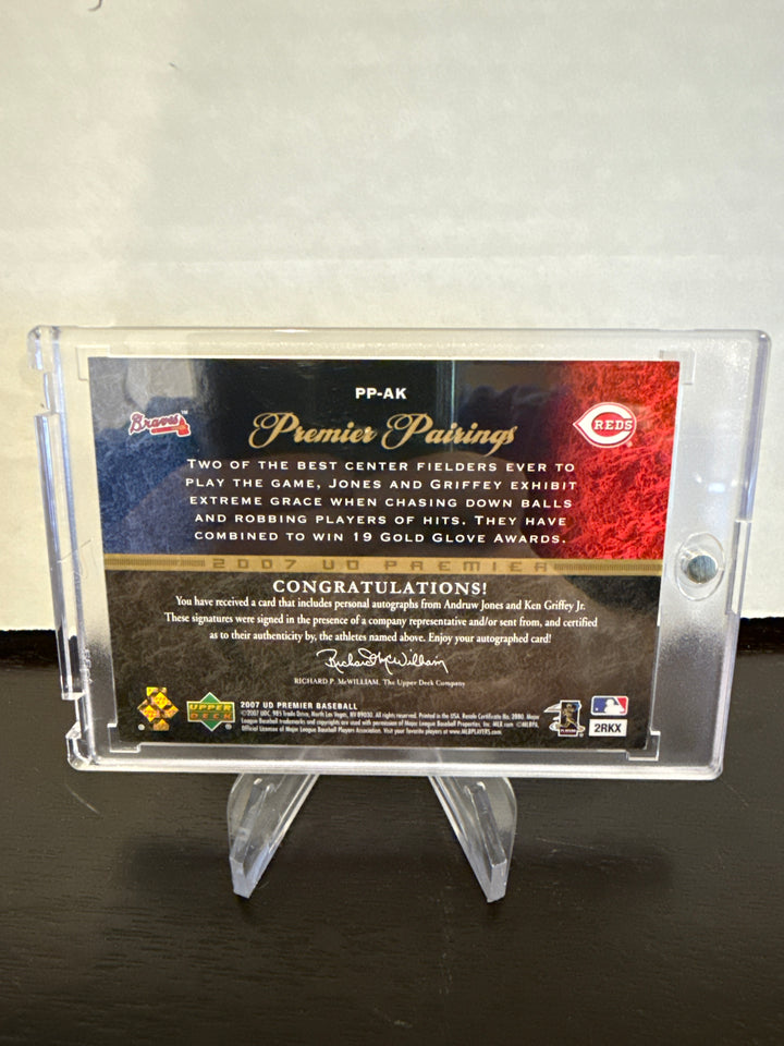 Andruw Jones/Ken Griffey Jr. 2007 Upper Deck Premier Pairings Dual Auto, 08/25