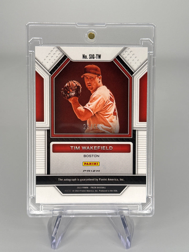 Tim Wakefield 2023 Panini Prizm Orange Wave Auto, 25/50