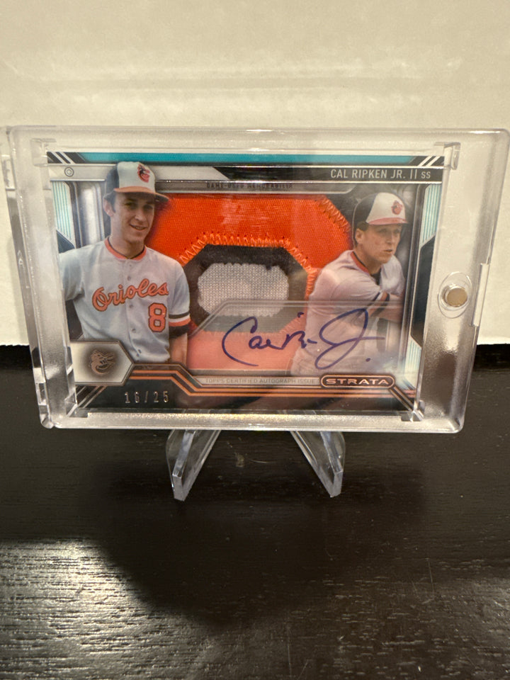 Cal Ripken Jr 2016 Topps Strata Signature Patch Shadow Box, 16/25