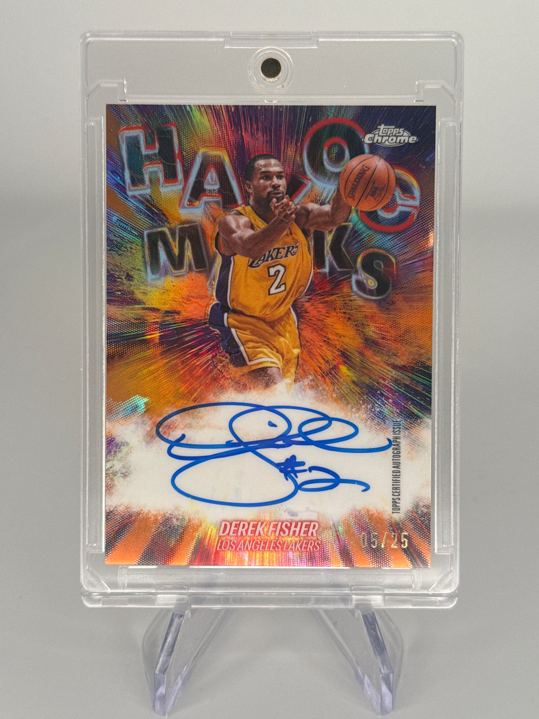 Derek Fisher 2026 Topps Chrome Havoc Marks Orange Refractor Auto, 05/25