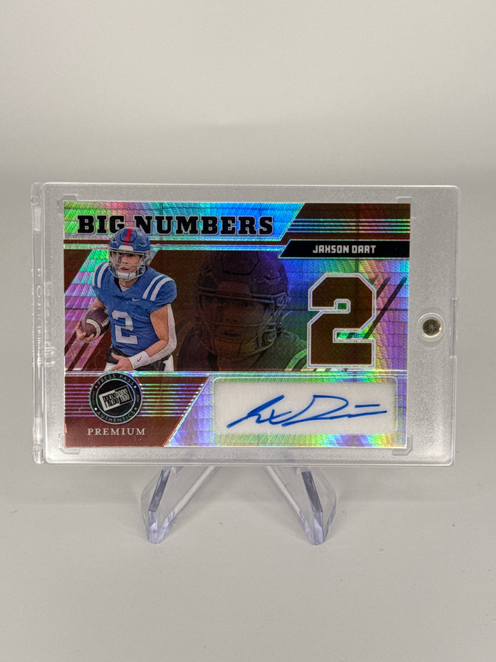 Jaxson Dart 2024 Leaf Press Pass Big Numbers Auto, 4/25