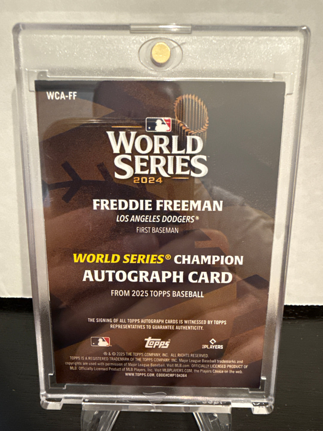 Freddie Freeman 2025 Topps World Series Red Auto, 4/5