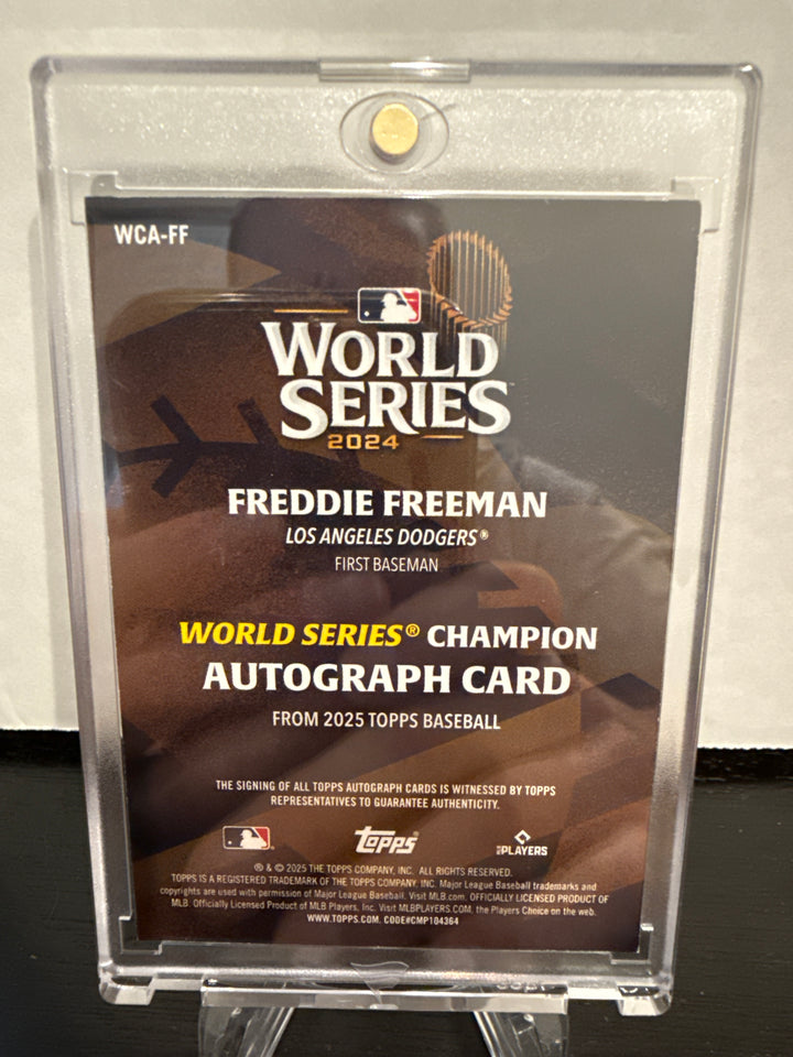 Freddie Freeman 2025 Topps World Series Red Auto, 4/5