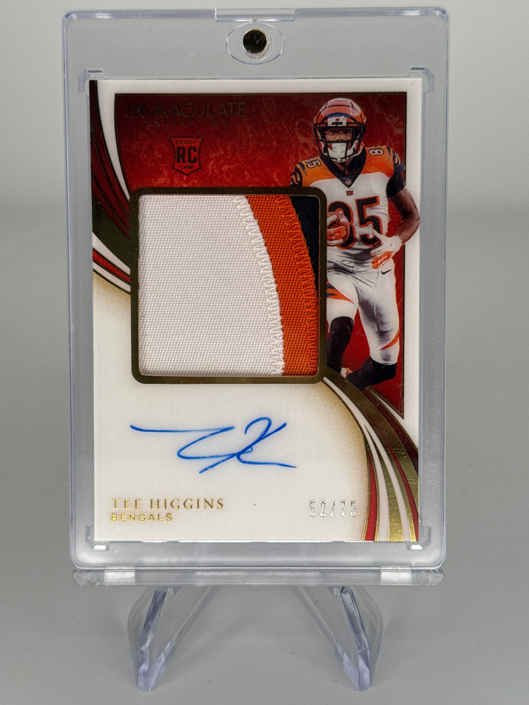 Tee Higgins 2020 Panini Immaculate Rookie Patch Auto, 52/75
