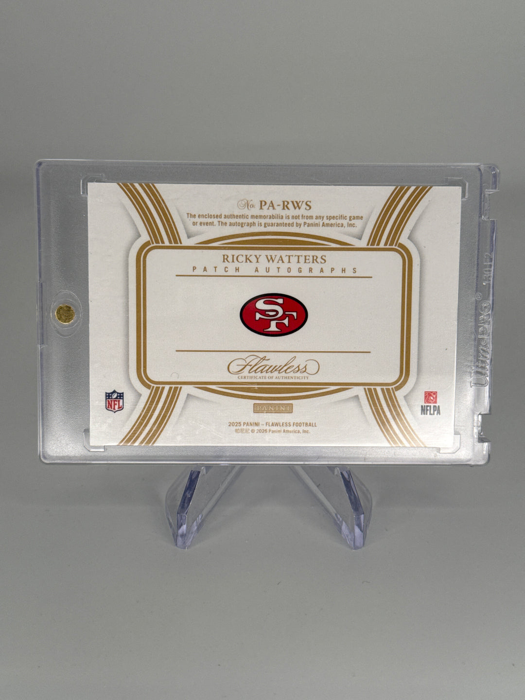 Ricky Waters 2025 Panini Flawless Patch Auto, 10/10