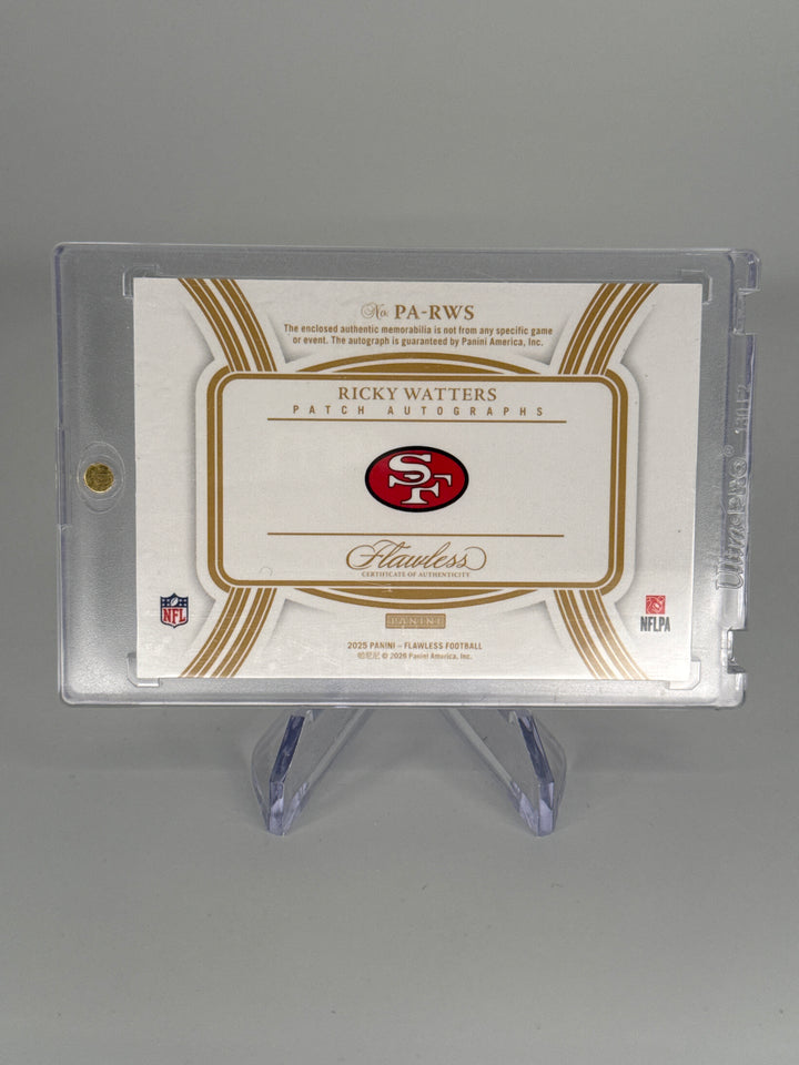 Ricky Waters 2025 Panini Flawless Patch Auto, 10/10