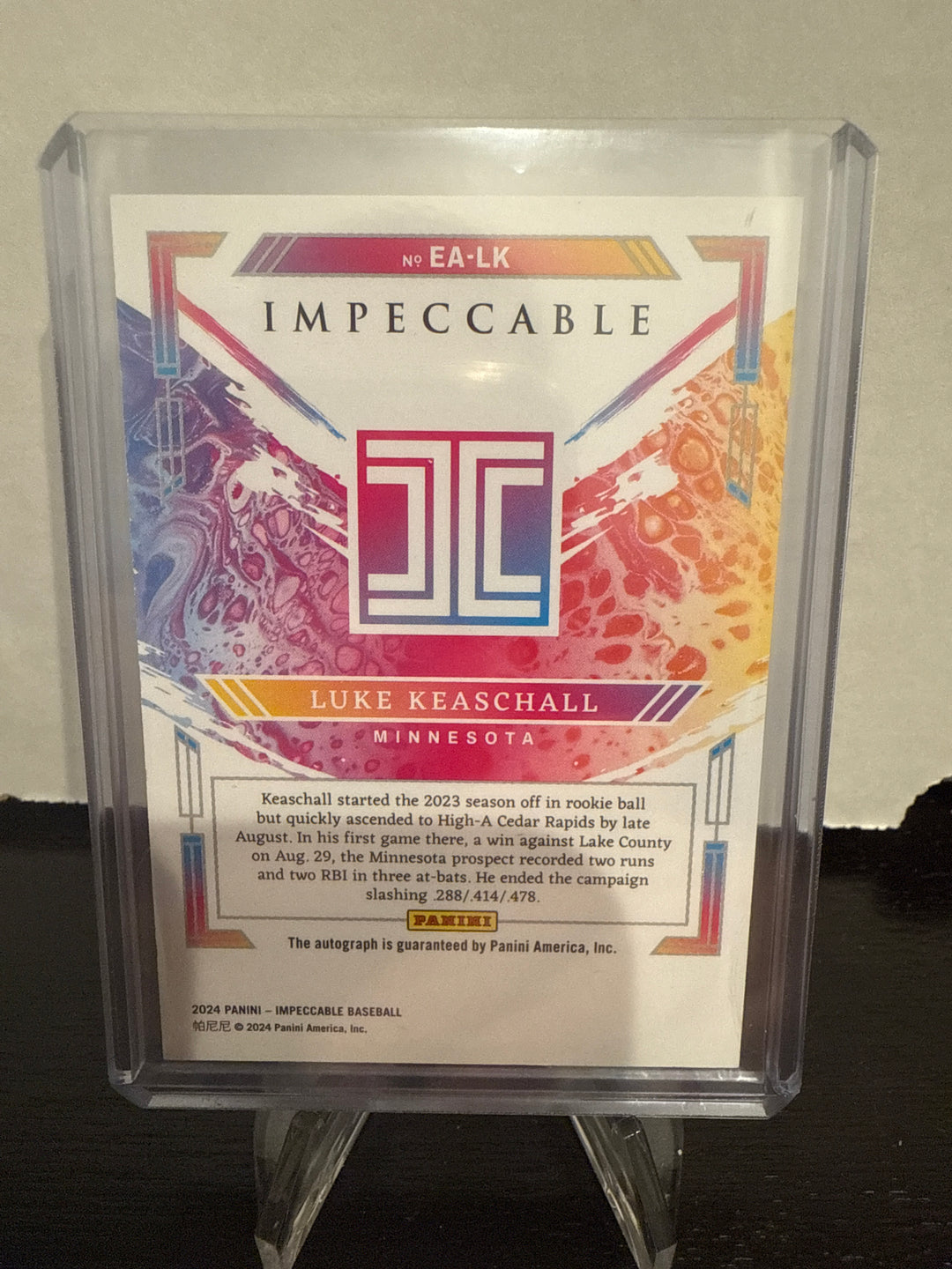 Luke Keaschall 2024 Panini Impeccable Extravagance Auto Gold, 08/10