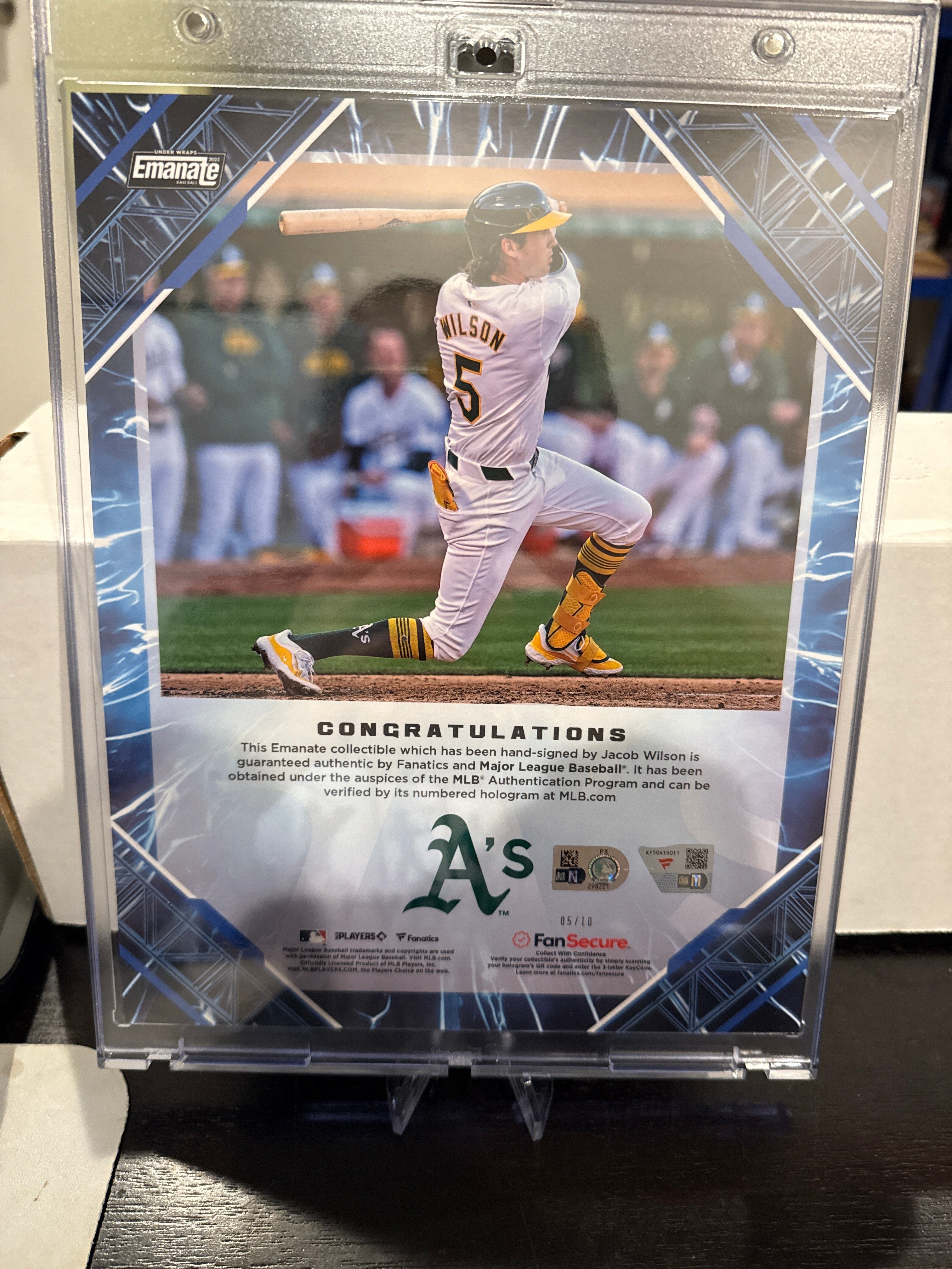 Jacob Wilson 2025 Fanatics Emanate Collectable Jumbo Autograph