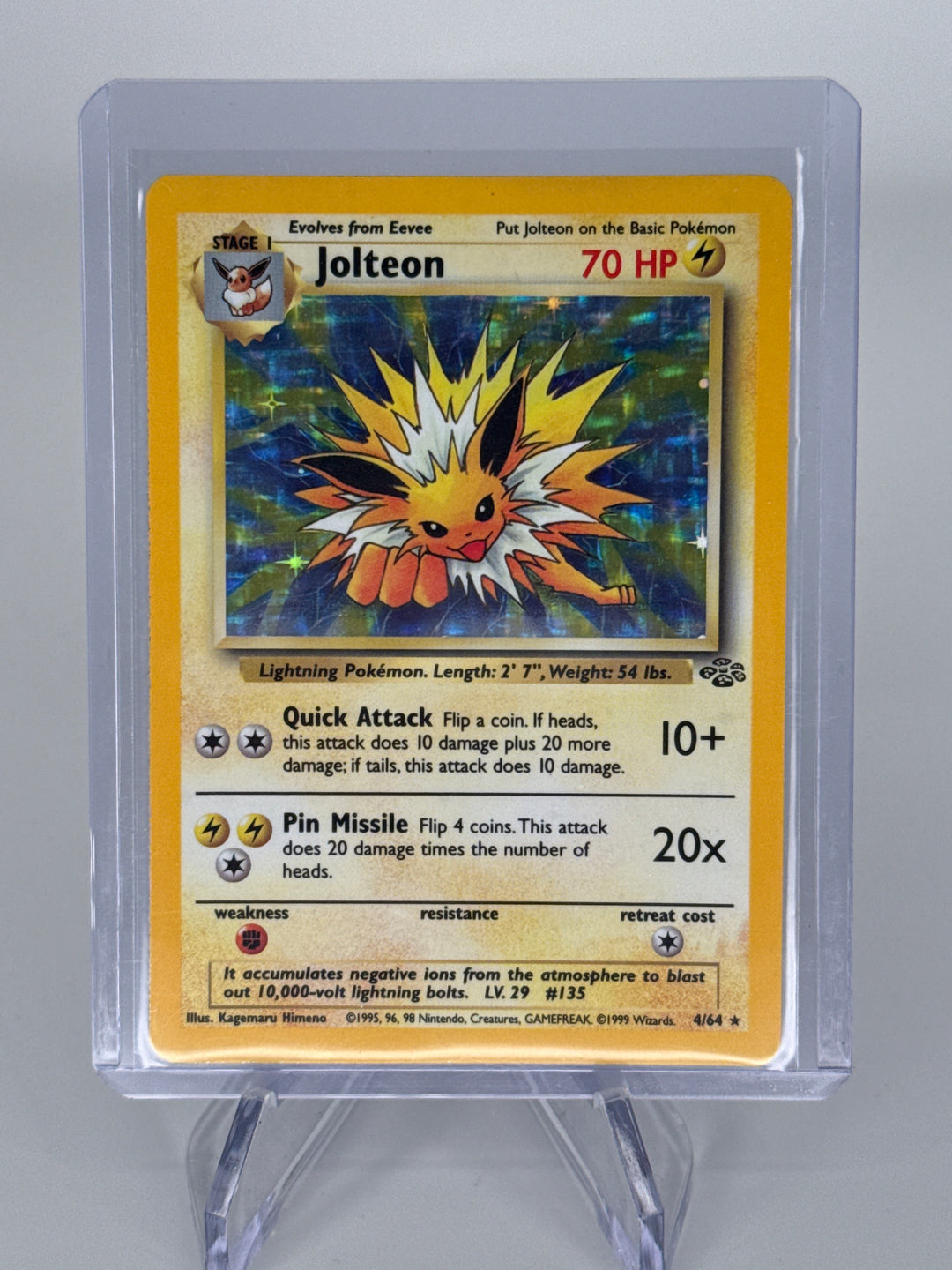 Pokemon TCG 1999 Jolteon Jungle Set Holo, 4/64
