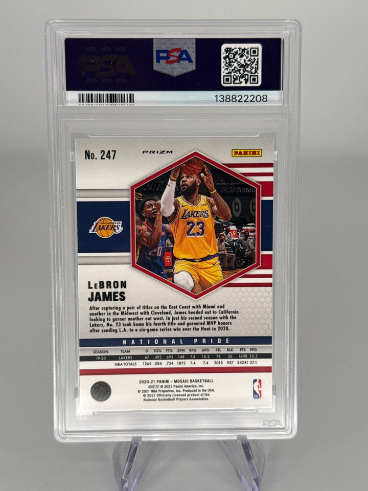 Lebron James 2020 Panini Mosaic Camo Pink Mosaic, PSA 10 Gem Mint