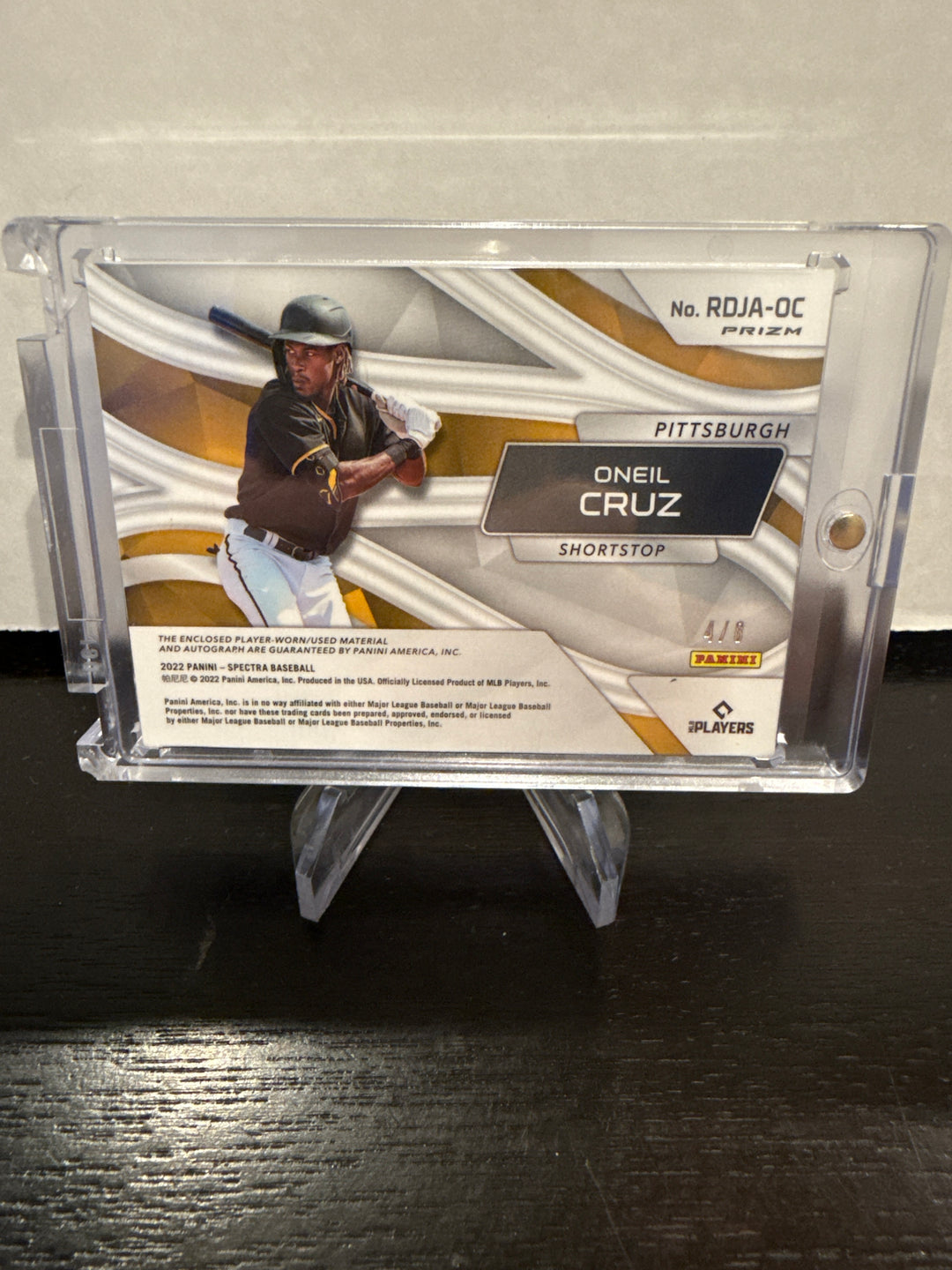 Oneil Cruz 2022 Panin Spectra Rookie Dual Patch Auto, 4/8
