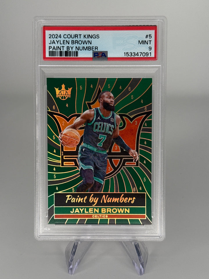 Jaylen Brown 2024 Panini Court Kings Paint By Number SSP Case Hit, PSA 9 Mint