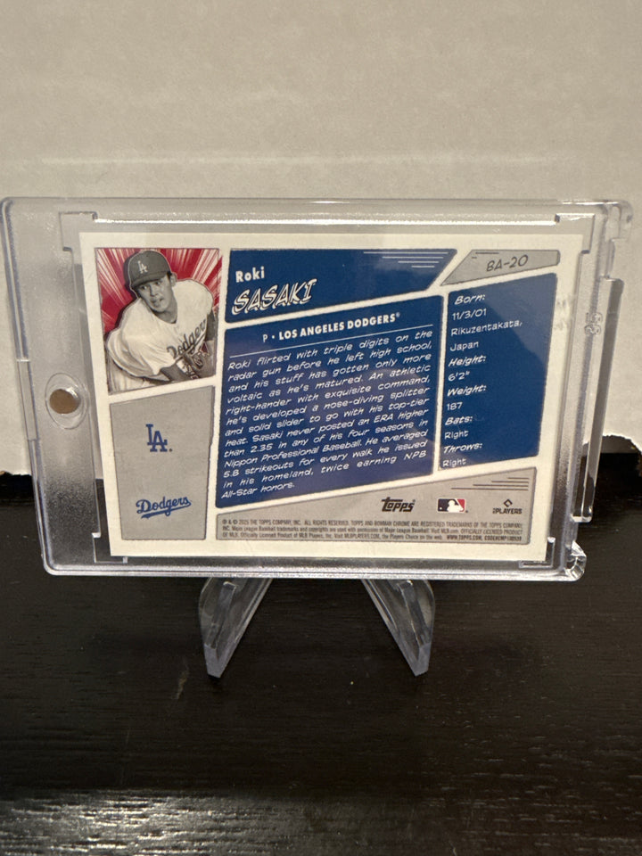 Roki Sasaki 2025 Bowman Anime Rookie SSP Case Hit