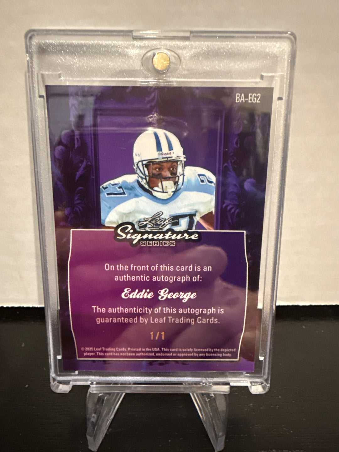 Eddie George 2025 Leaf Signatures Series 1/1 Auto